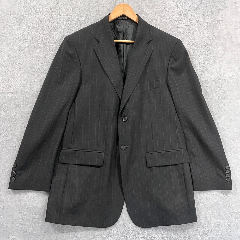VTG Town Craft Sport Coat Blazer Men's 40R Two Button Wool Pinstripe